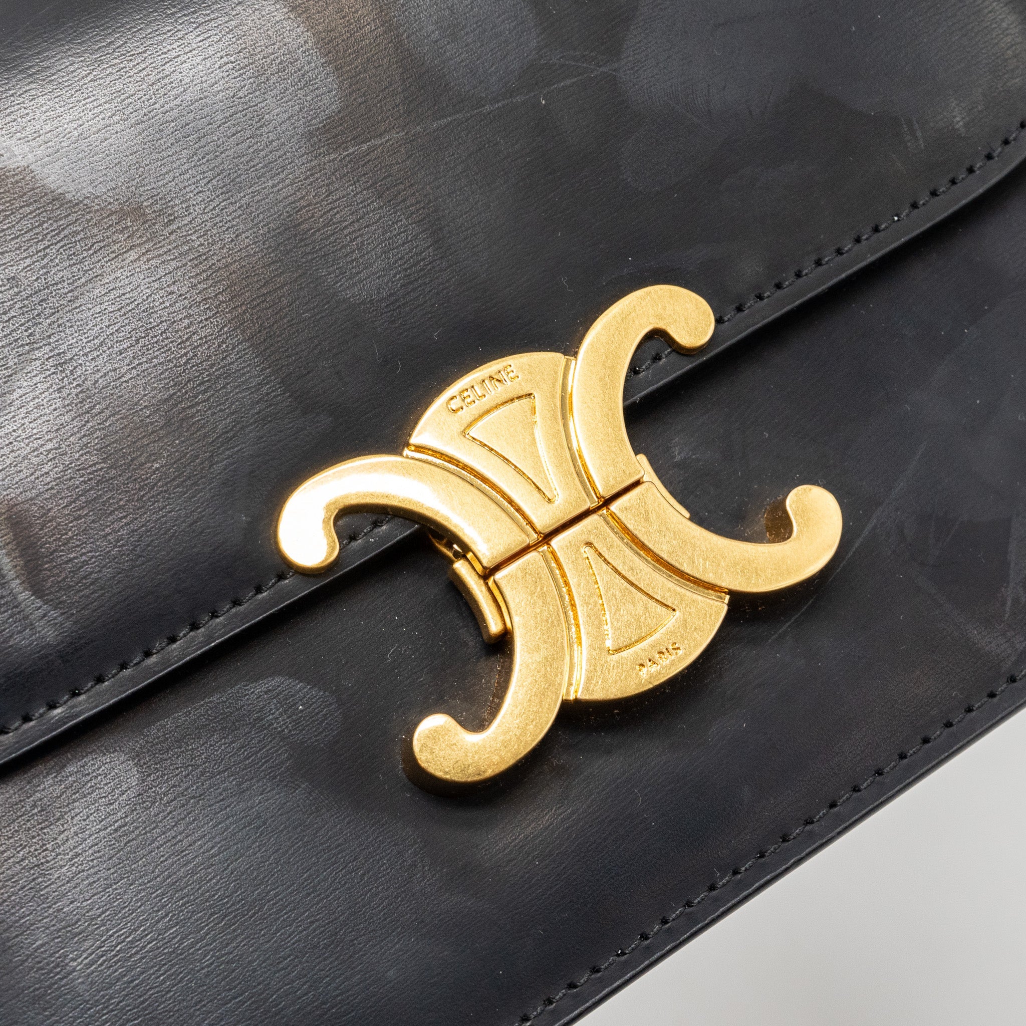 CELINE TEEN TRIOMPHE BAG CALFSKIN BLACK GHW