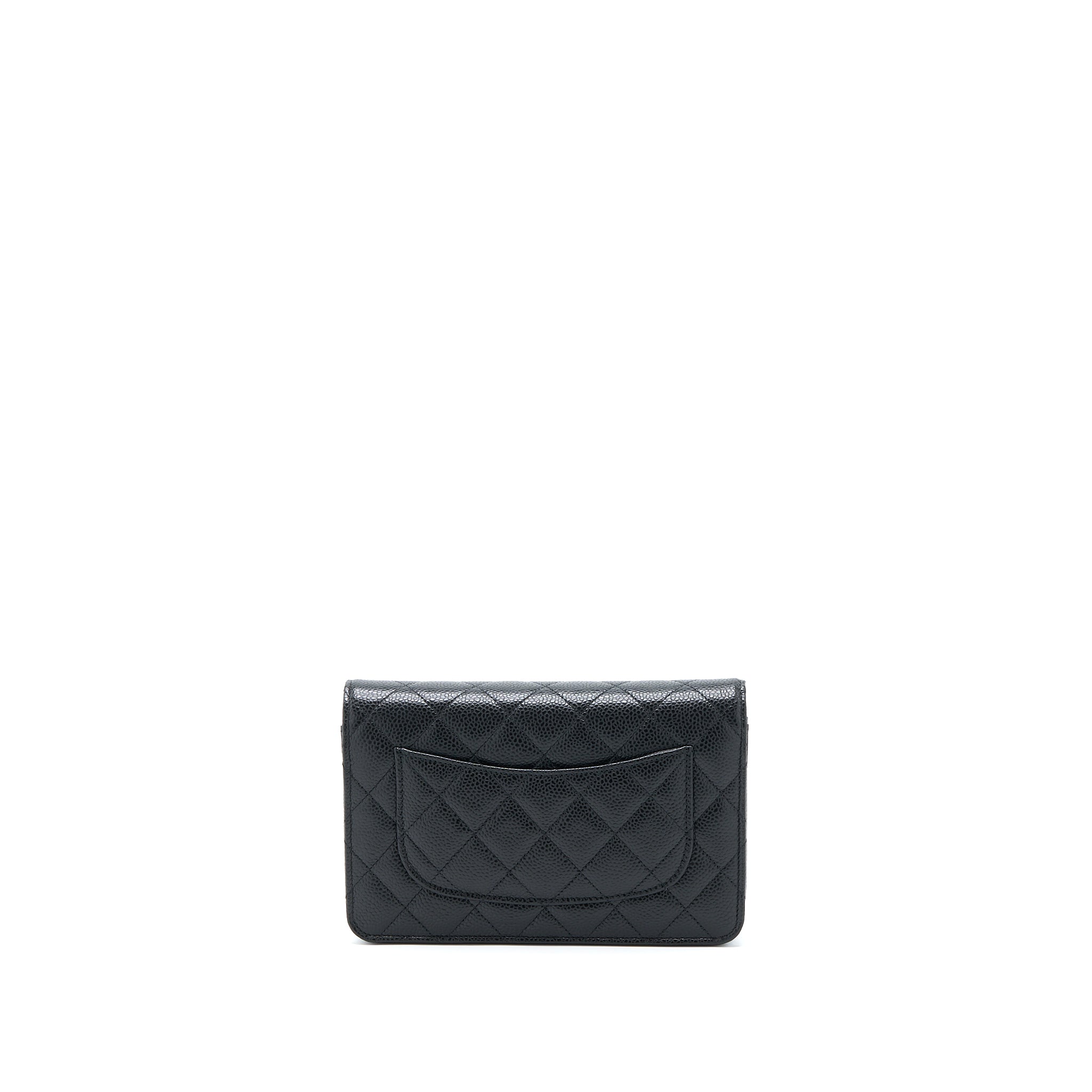 CHANEL CLASSIC WALLET ON CHAIN CAVIAR BLACK GHW (MICROCHIP)