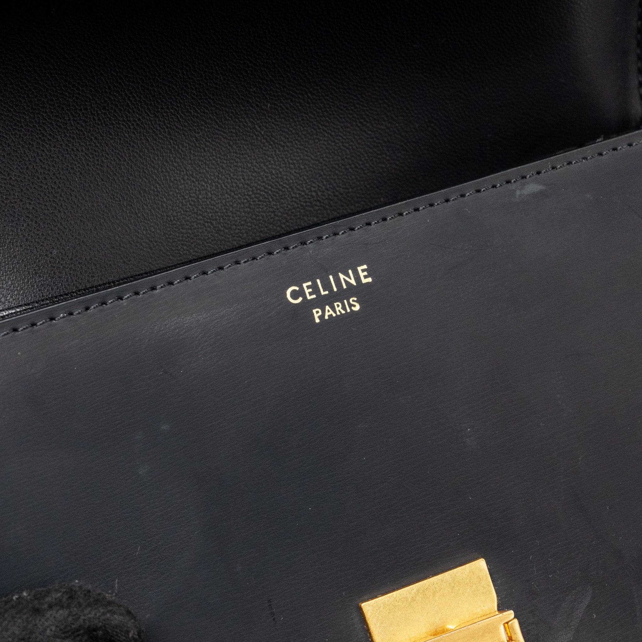CELINE TEEN TRIOMPHE BAG CALFSKIN BLACK GHW