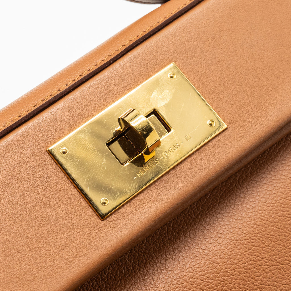 HERMES MINI 24/24 2424-21 BAG EVERCOLOR / SWIFT GOLD GHW
