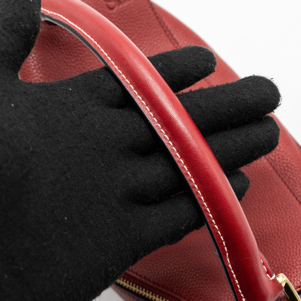 LOEWE SMALL PUZZLE GRAINED CALFSKIN RED GHW