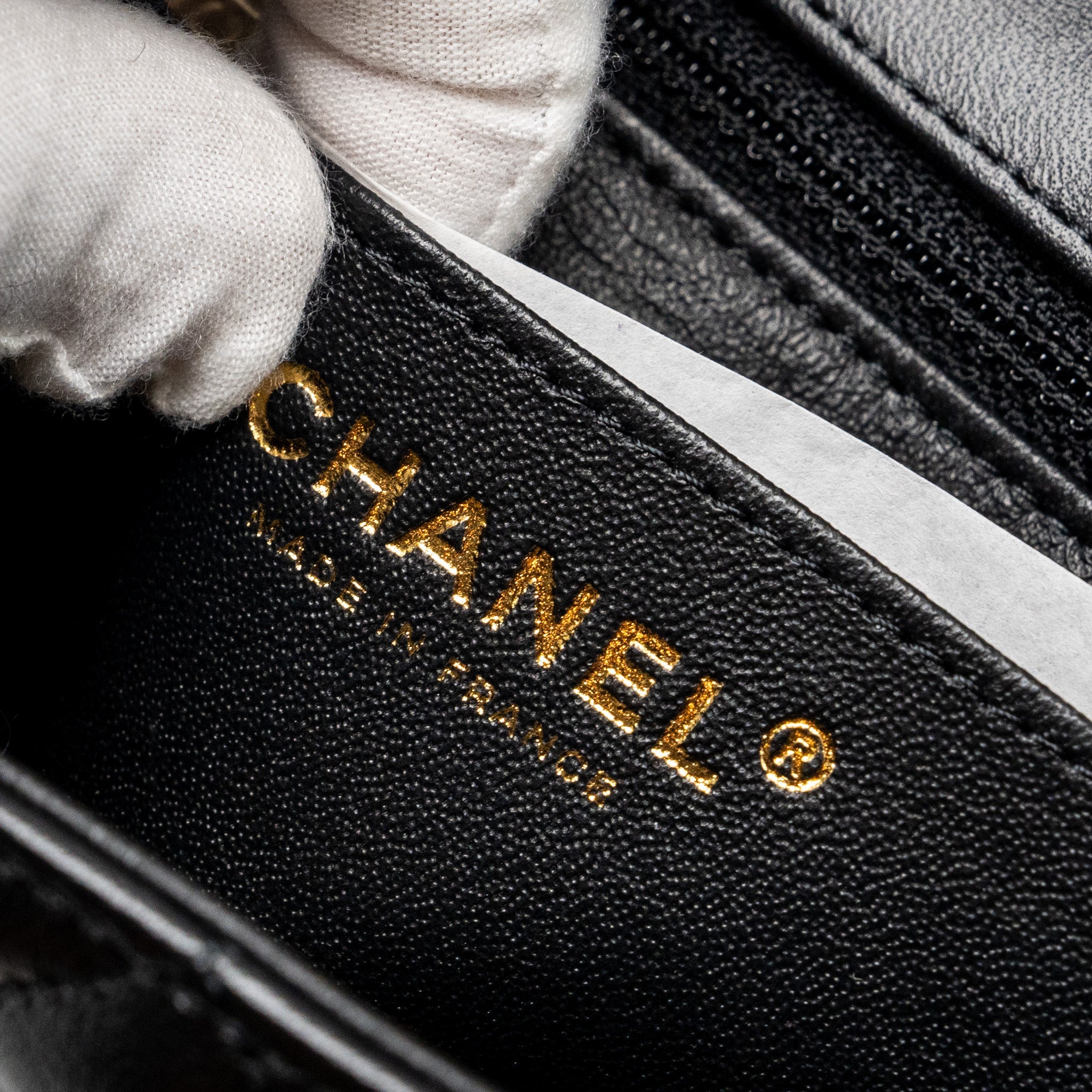 CHANEL MINI RECTANGULAR FLAP BAG LAMBSKIN BLACK LGHW (MICROCHIP)