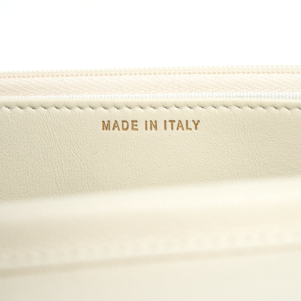 CHANEL CLASSIC WALLET ON CHAIN CAVIAR WHITE LGHW (MICROCHIP)