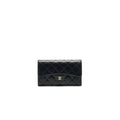 CHANEL CLASSIC FLAP WALLET LAMBSKIN BLACK SHW