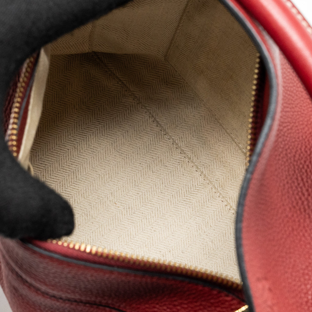 LOEWE SMALL PUZZLE GRAINED CALFSKIN RED GHW