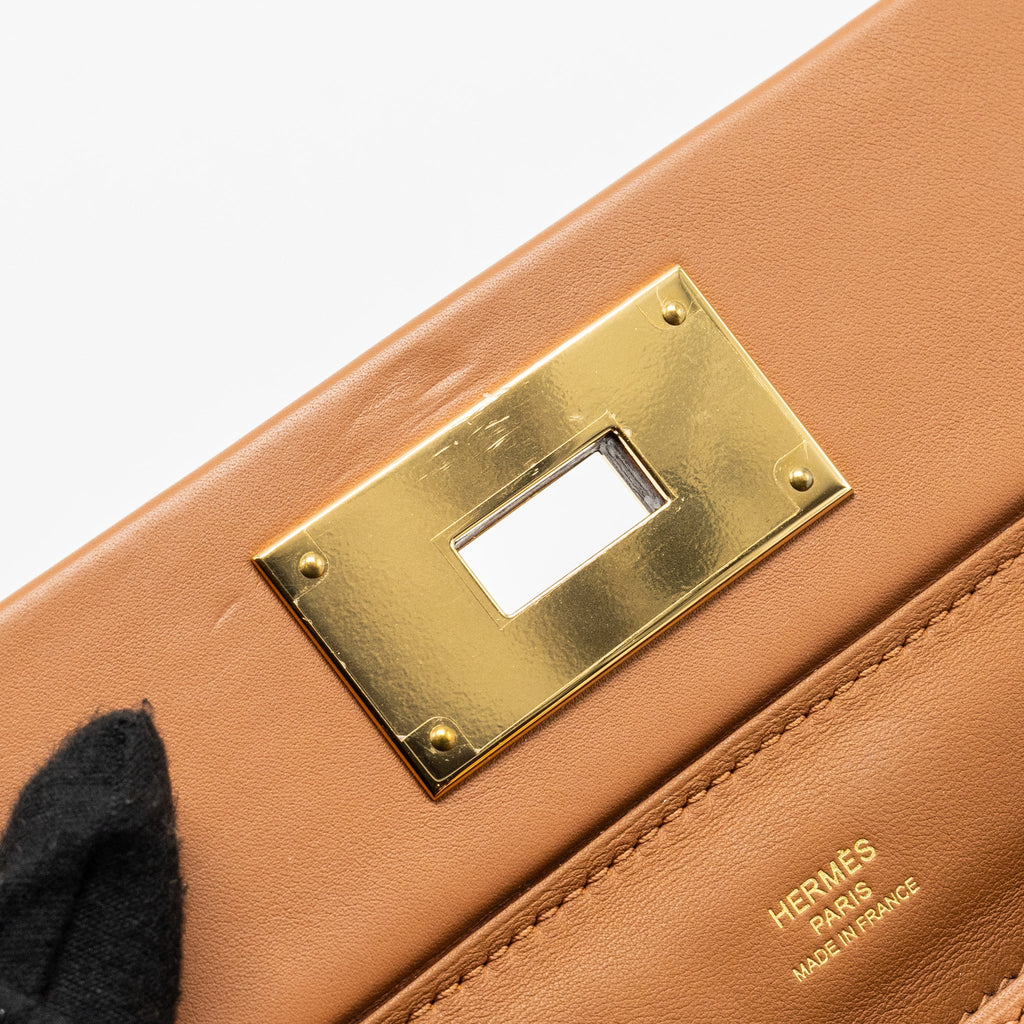 HERMES MINI 24/24 2424-21 BAG EVERCOLOR/ SWIFT GOLD GHW