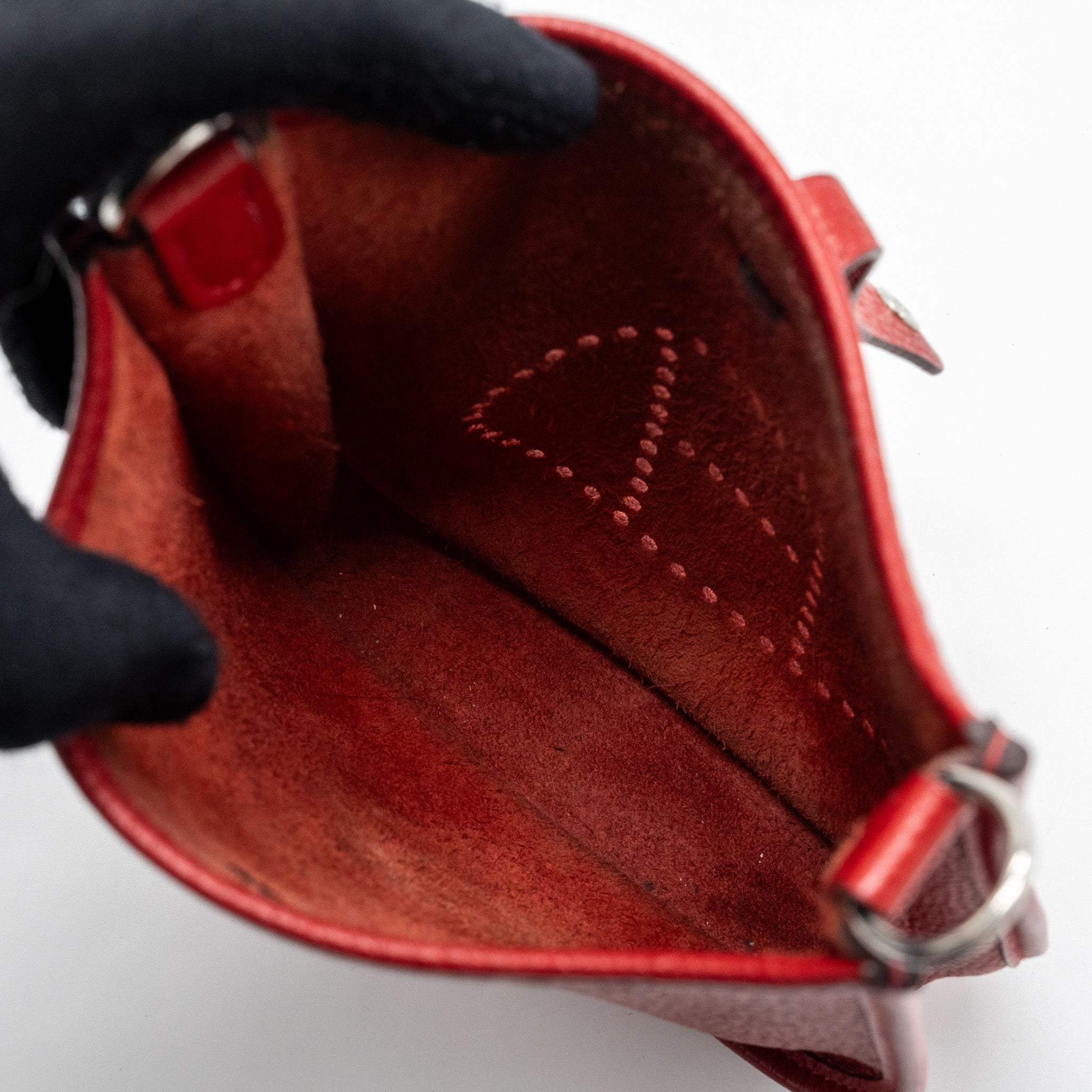 HERMES MINI EVELYNE CLEMENCE RED SHW SQUARE O