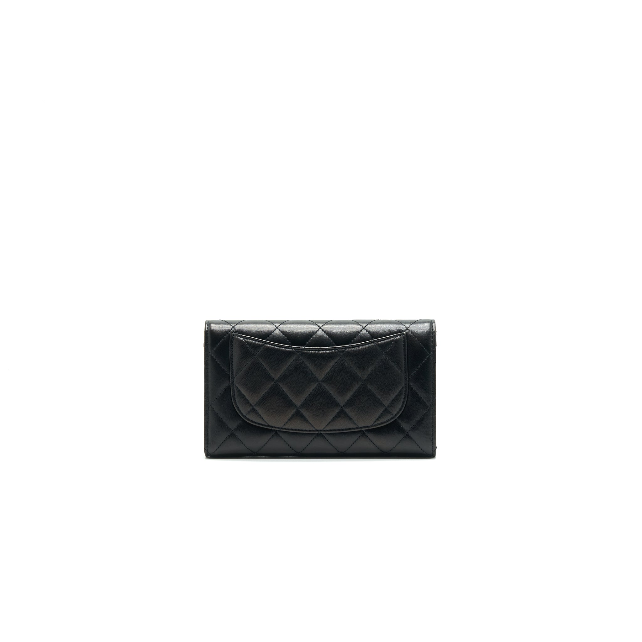 CHANEL CLASSIC FLAP WALLET LAMBSKIN BLACK SHW