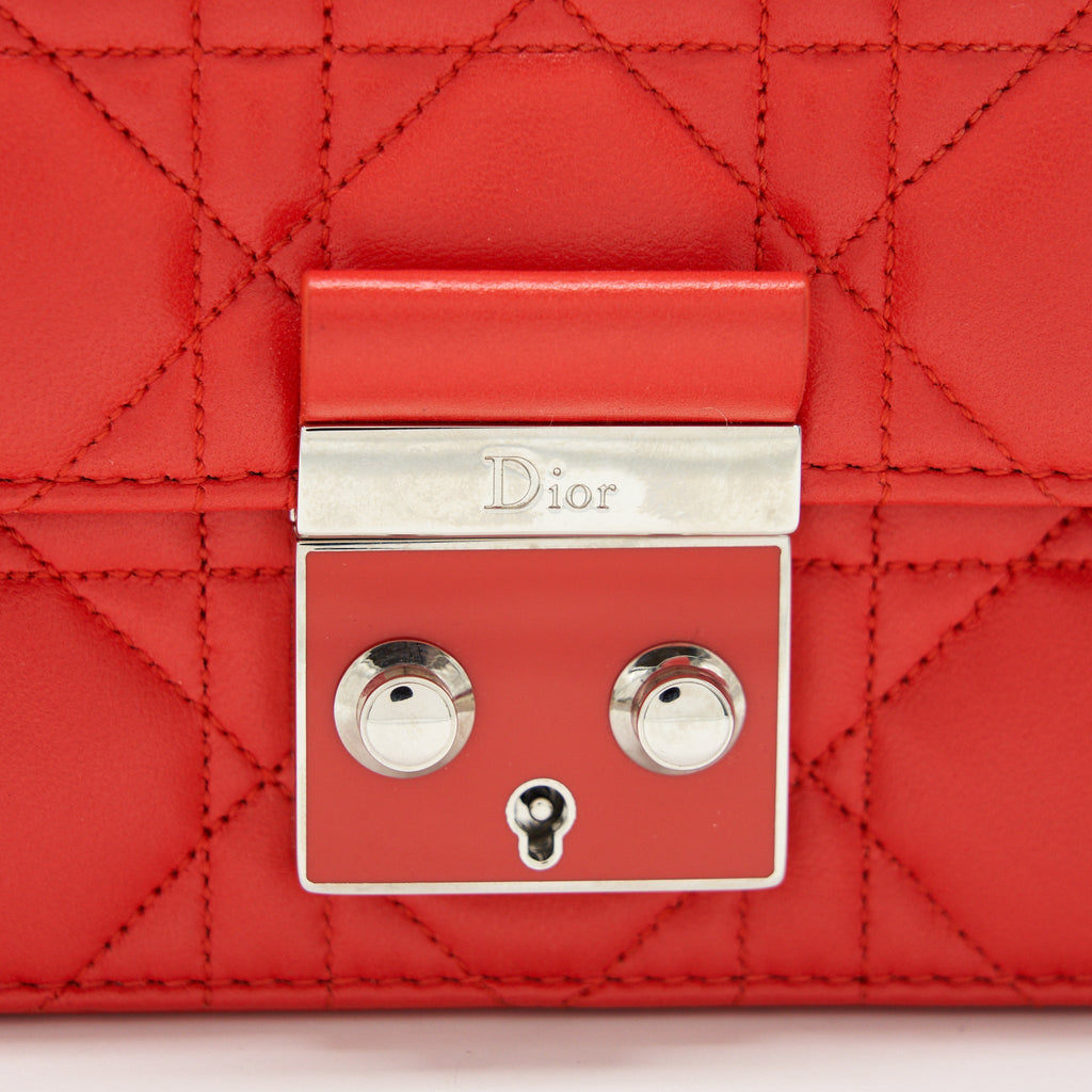 DIOR MISS DIOR POUCH WITH CHAIN POPPY ORANGE