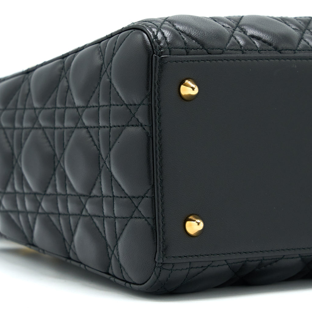 DIOR MEDIUM LADY DIOR LAMBSKIN BLACK GHW
