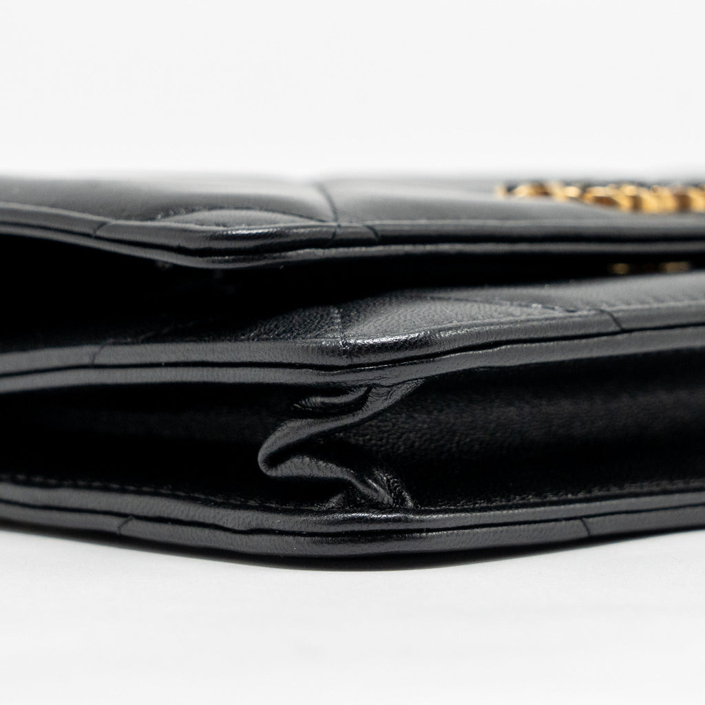 CHANEL 19 WALLET ON CHAIN LAMBSKIN BLACK MULTICOLOUR HARDWARE