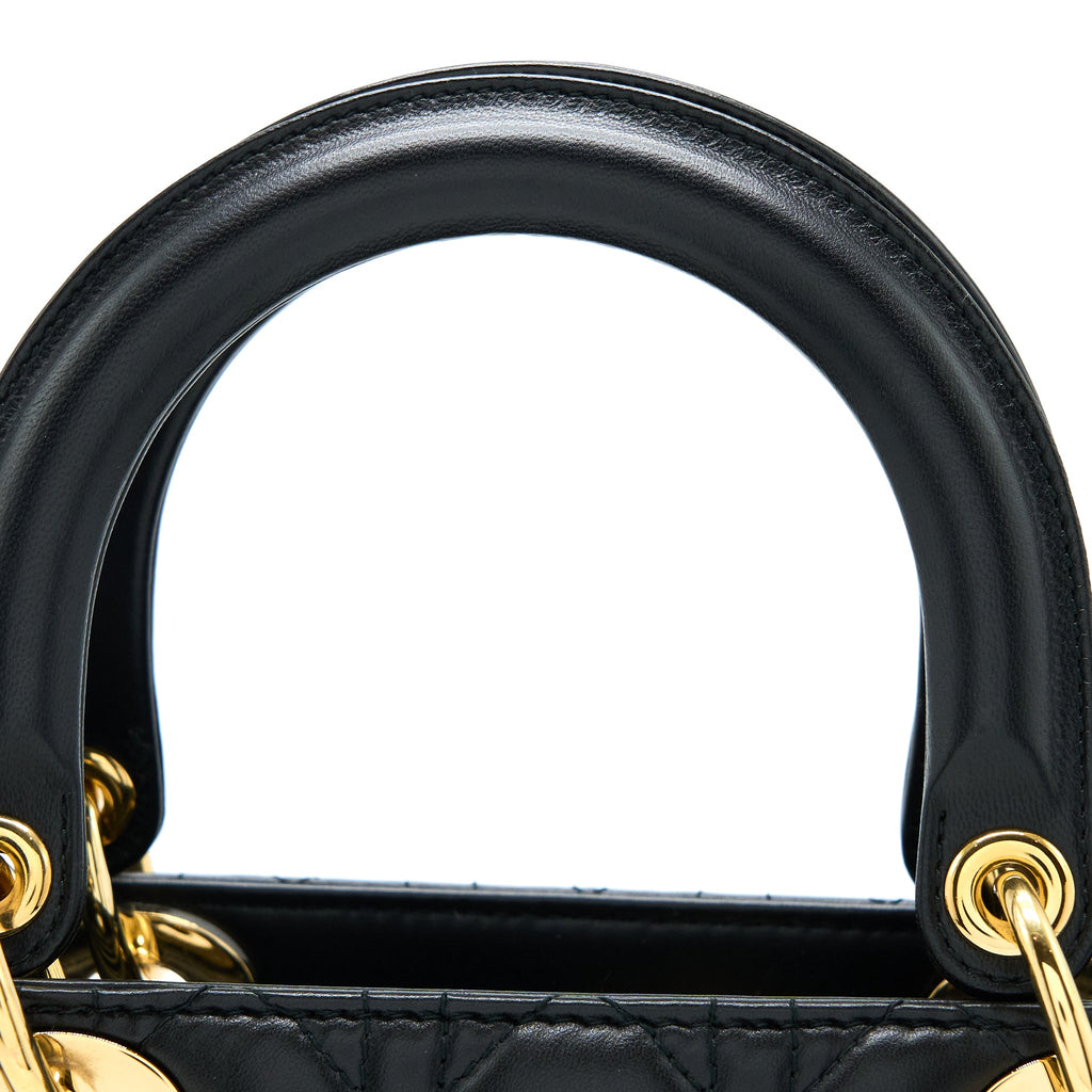 DIOR MEDIUM LADY DIOR LAMBSKIN BLACK GHW