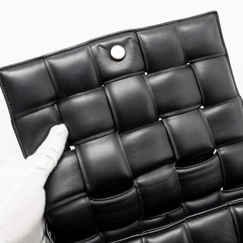 BOTTEGA VENETA PADDED CASSETTE LAMBSKIN BLACK SHW