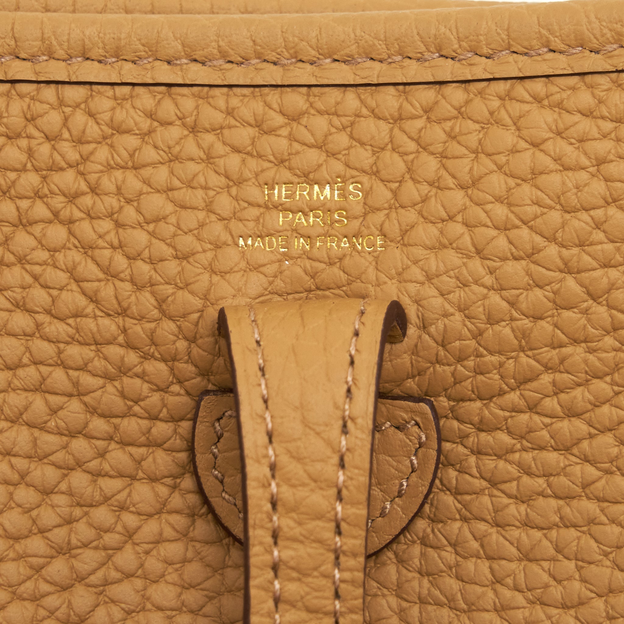HERMES MINI EVELYNE 16 CLEMENCE BISCUIT GHW