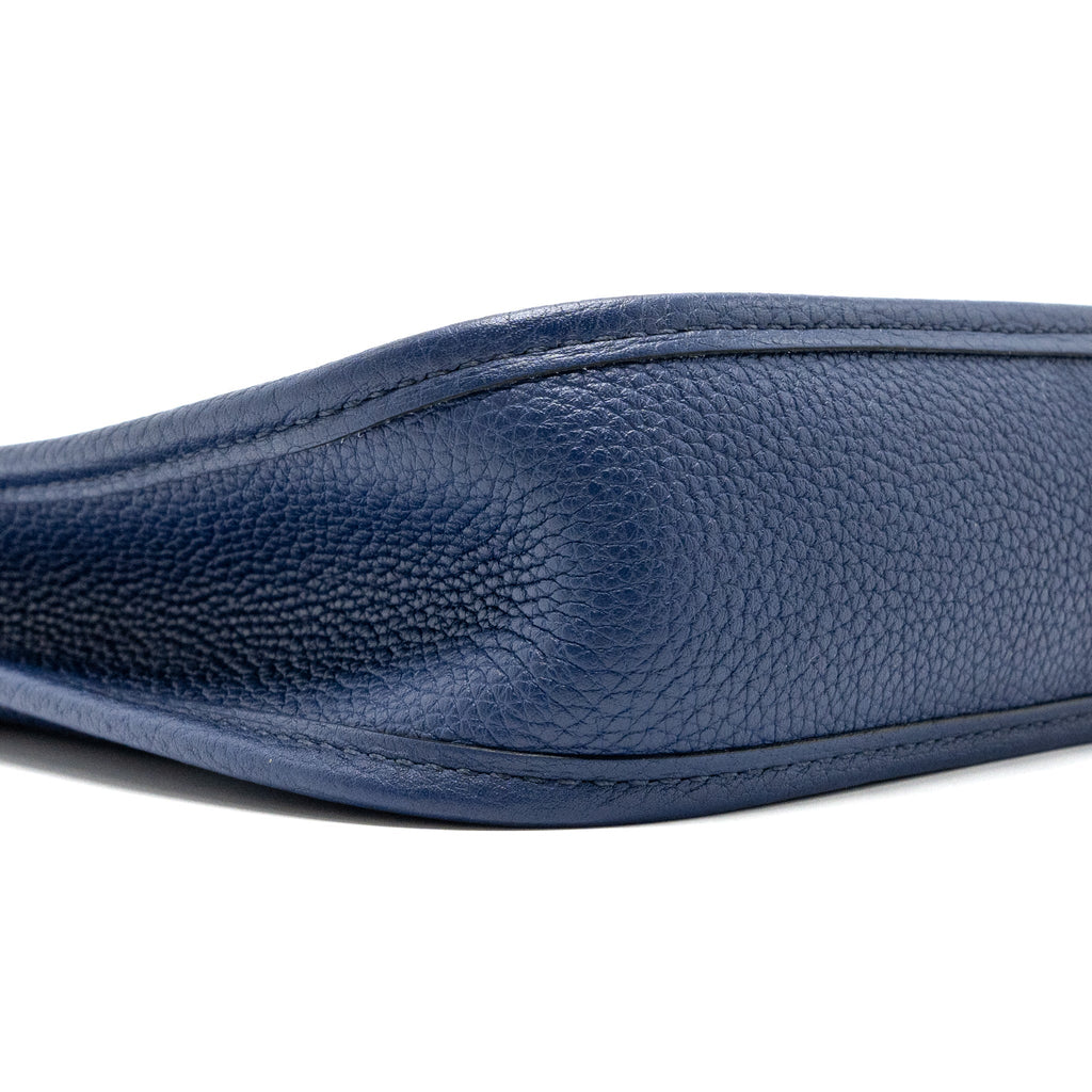 HERMES MINI EVELYNE CLEMENCE BLUE SAPHIR WITH MULTICOLOR STRAP SHW