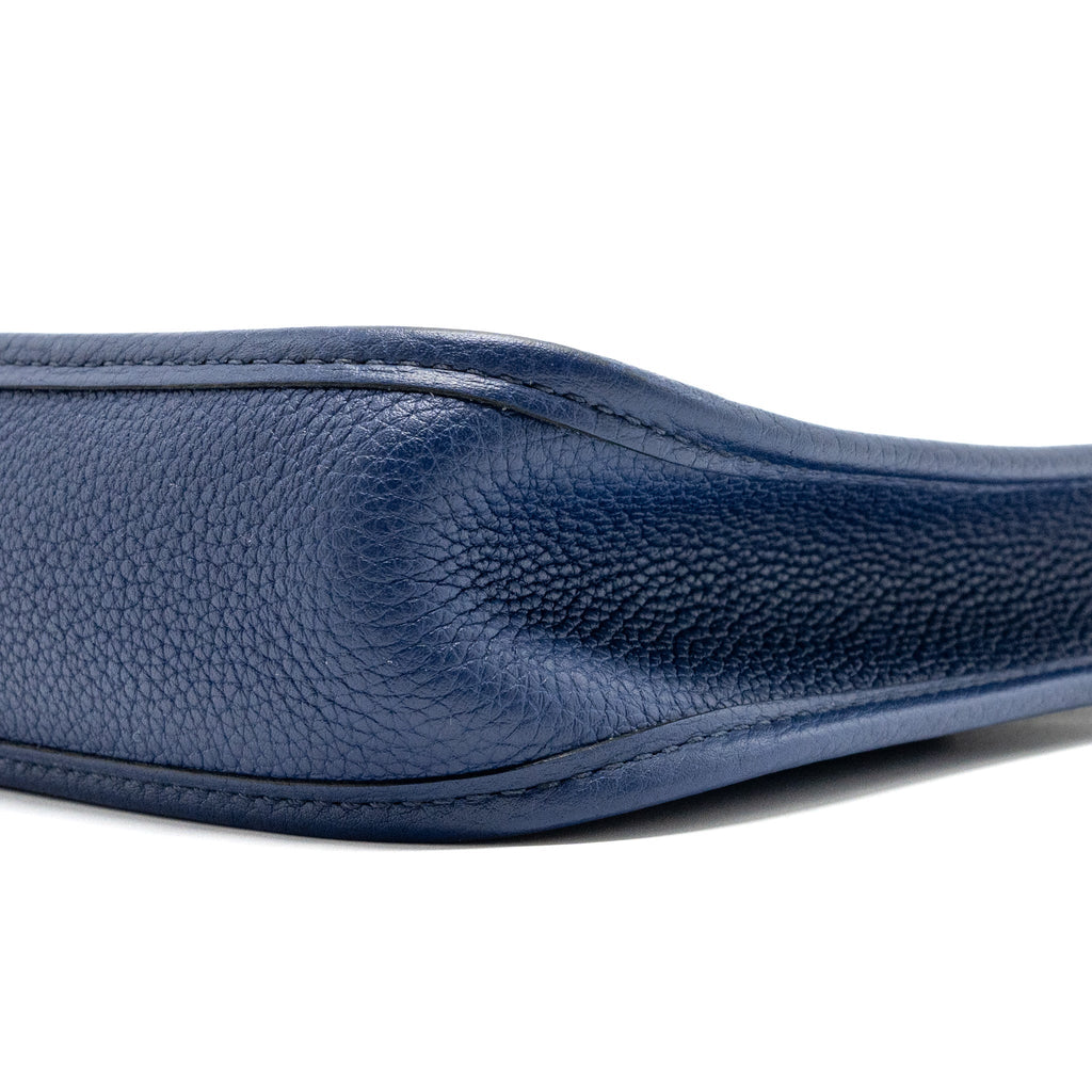 HERMES MINI EVELYNE CLEMENCE BLUE SAPHIR WITH MULTICOLOR STRAP SHW