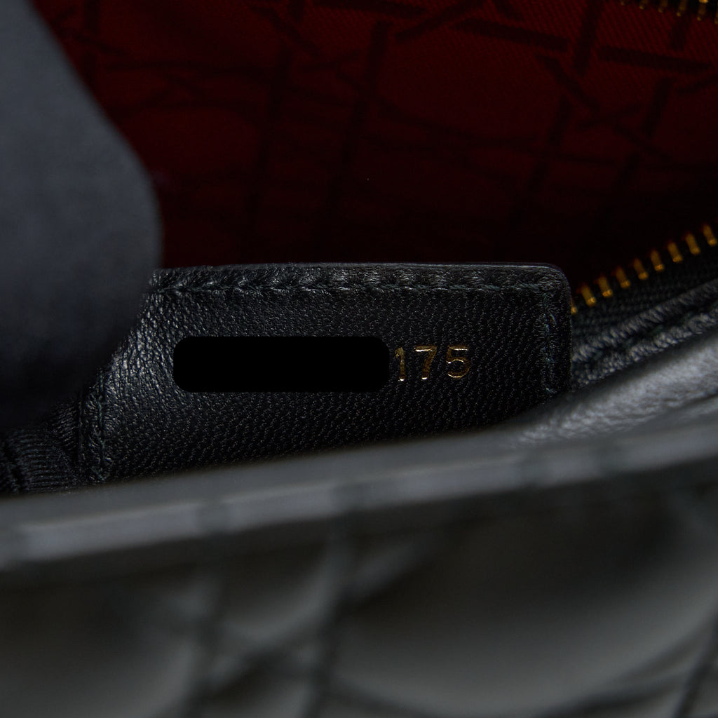 DIOR MEDIUM LADY DIOR LAMBSKIN BLACK GHW