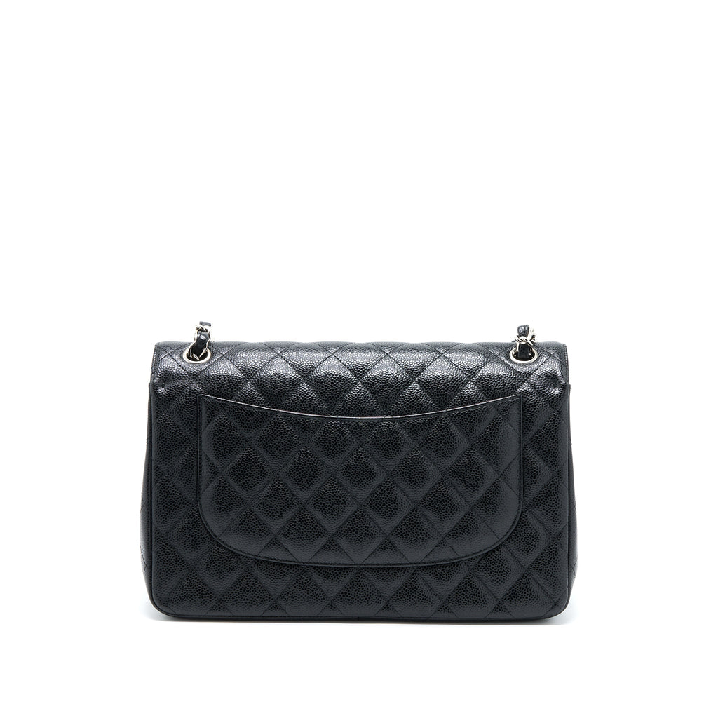 CHANEL JUMBO CLASSIC DOUBLE FLAP BAG CAVIAR BLACK SHW