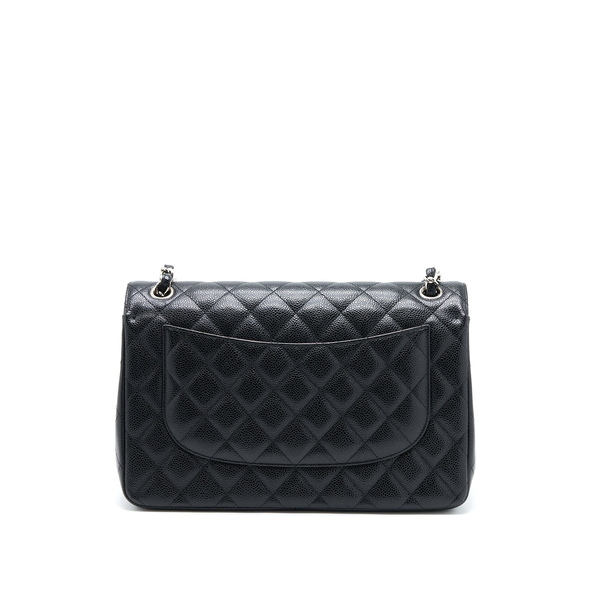 CHANEL JUMBO CLASSIC DOUBLE FLAP BAG CAVIAR BLACK SHW