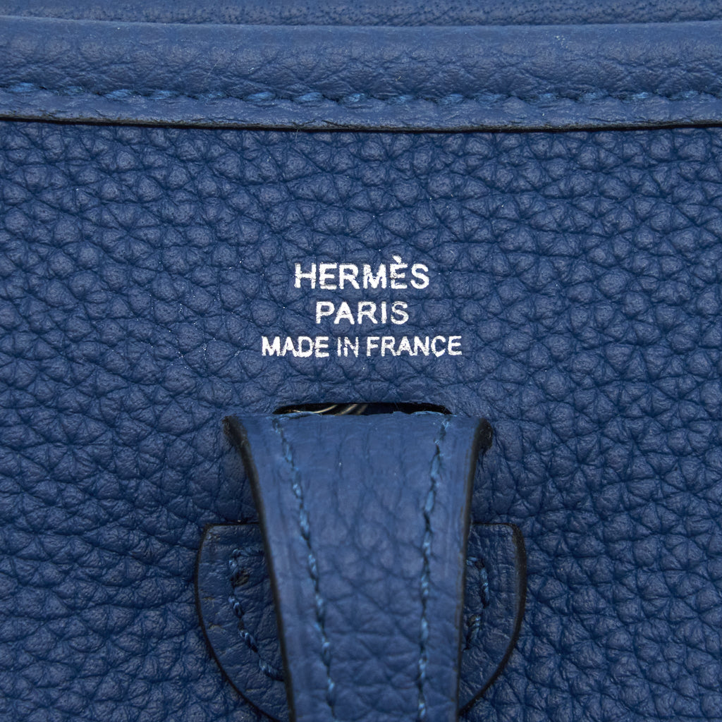 HERMES MINI EVELYNE 16 TAURILLON MAURICE DEEP BLUE/ MULTICOLOUR STRAP SHW