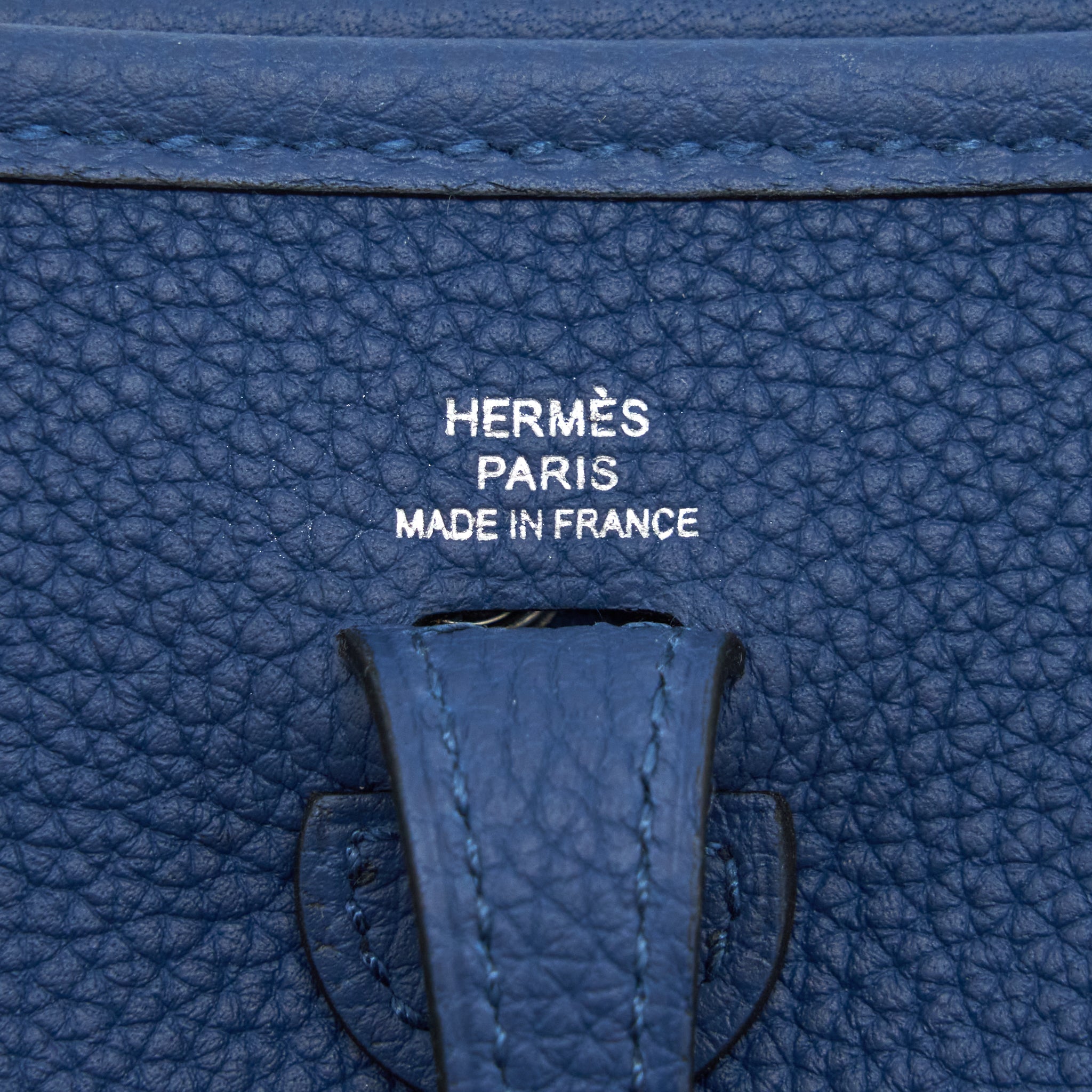 HERMES MINI EVELYNE 16 TAURILLON MAURICE DEEP BLUE/ MULTICOLOUR STRAP SHW