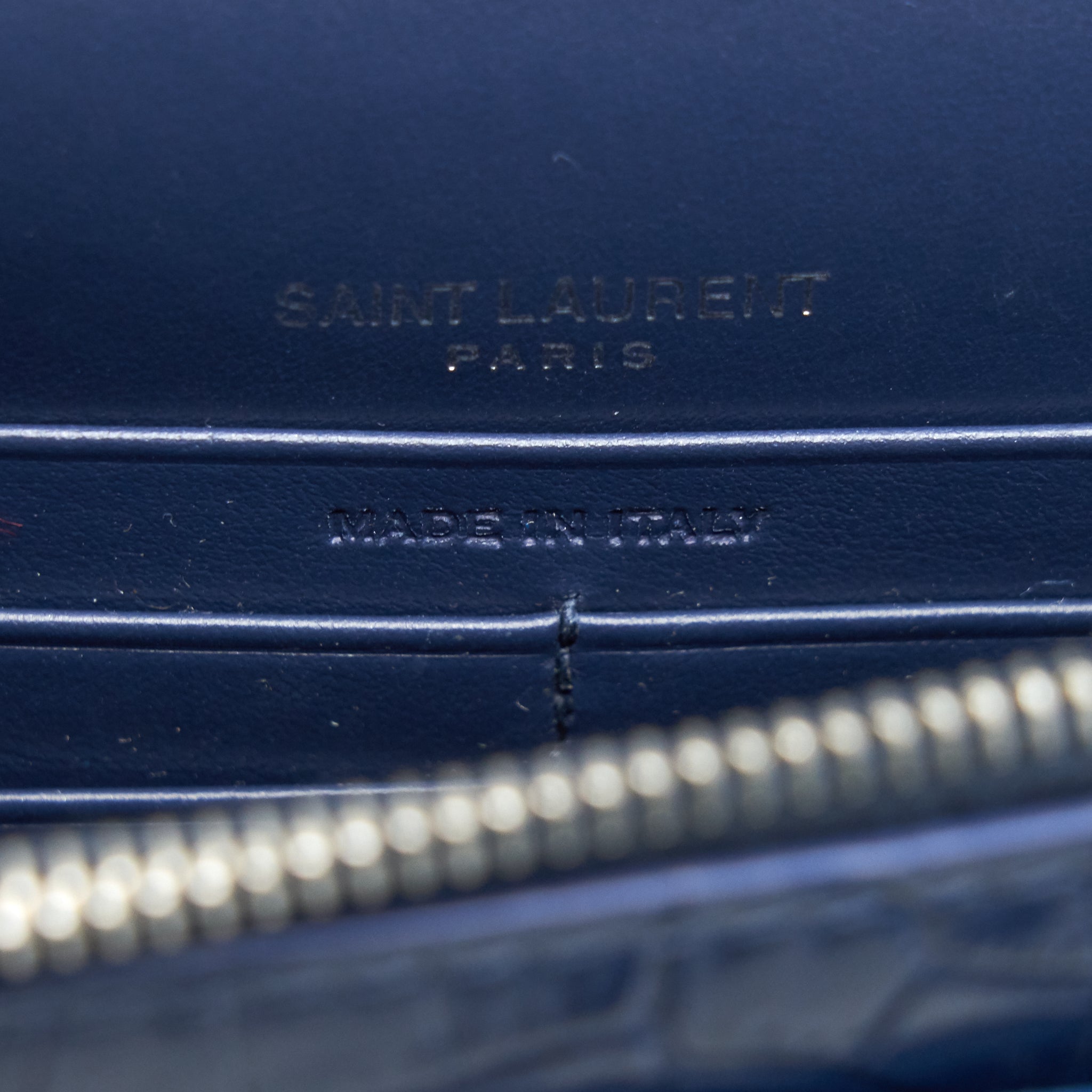SAINT LAURENT SUNSET CHAIN WALLET NAVY SHW