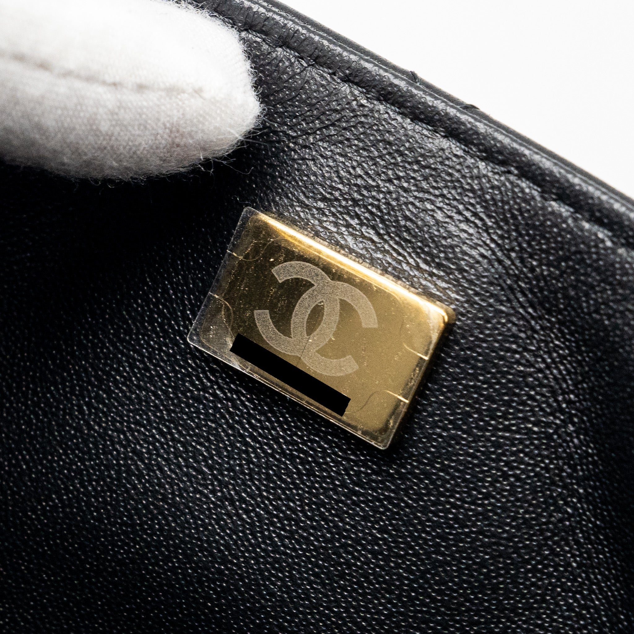 CHANEL MINI SQUARE FLAP BAG LAMBSKIN BLACK LGHW (MICROCHIP)
