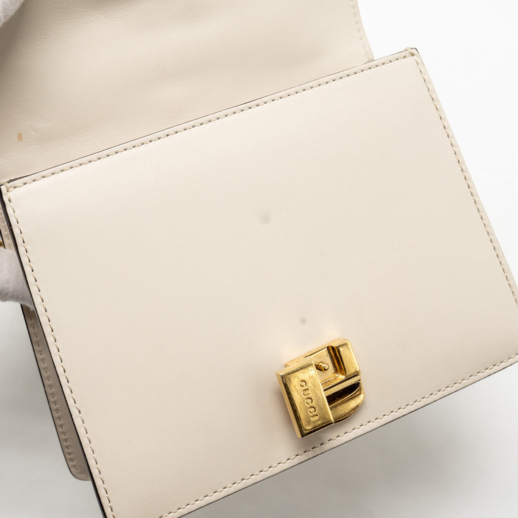 GUCCI MINI SYLVIE CHAIN BAG CALFSKIN WHITE/MULTICOLOUR GHW