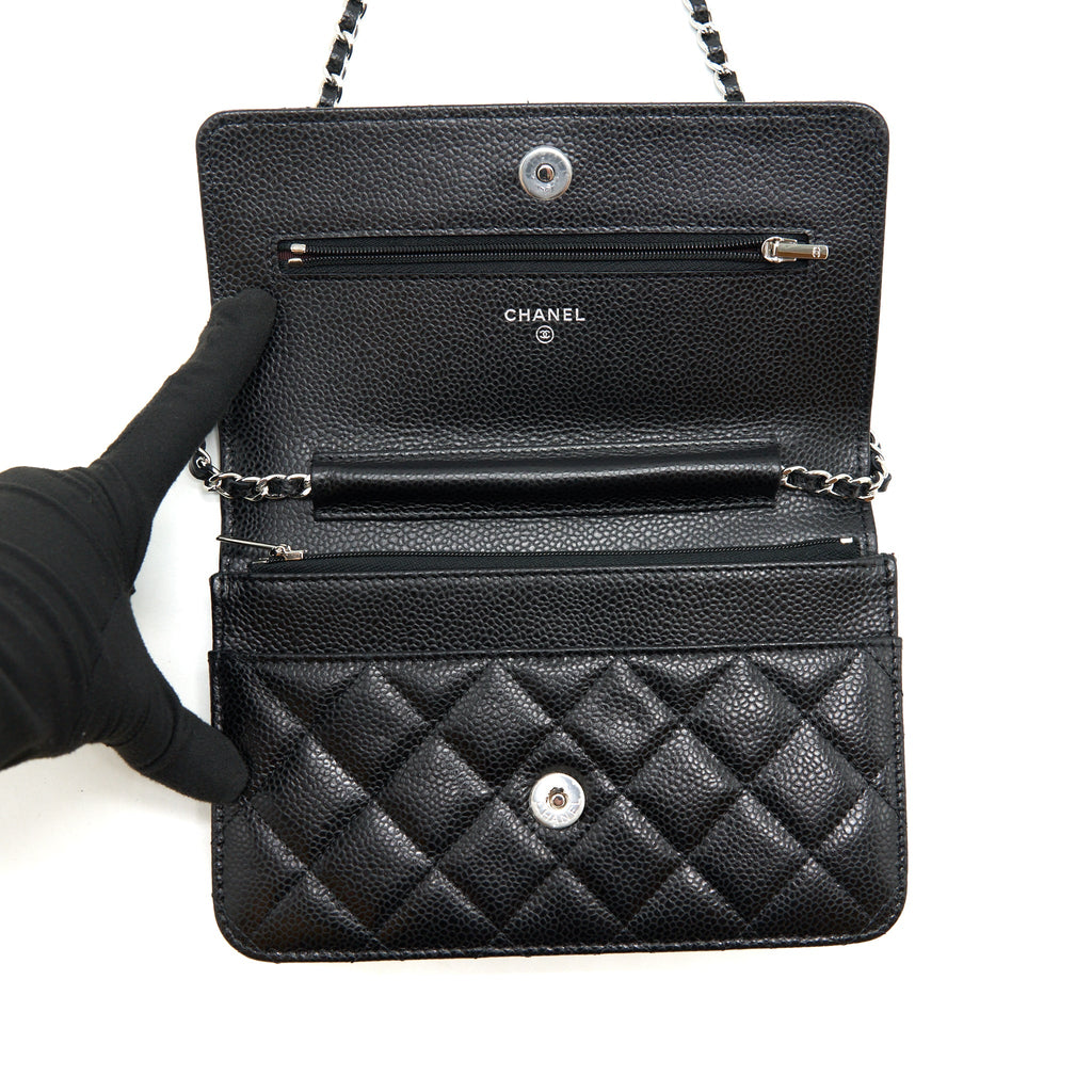 CHANEL CLASSIC WALLET ON CHAIN CAVIAR BLACK SHW