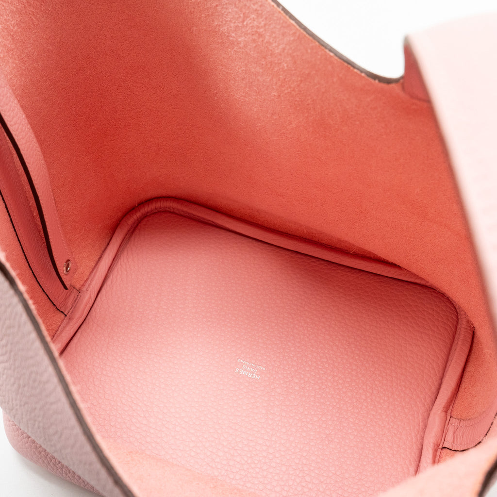 HERMES PICOTIN 22 LOCK BAG CLEMENCE ROSE SAKURA SHW