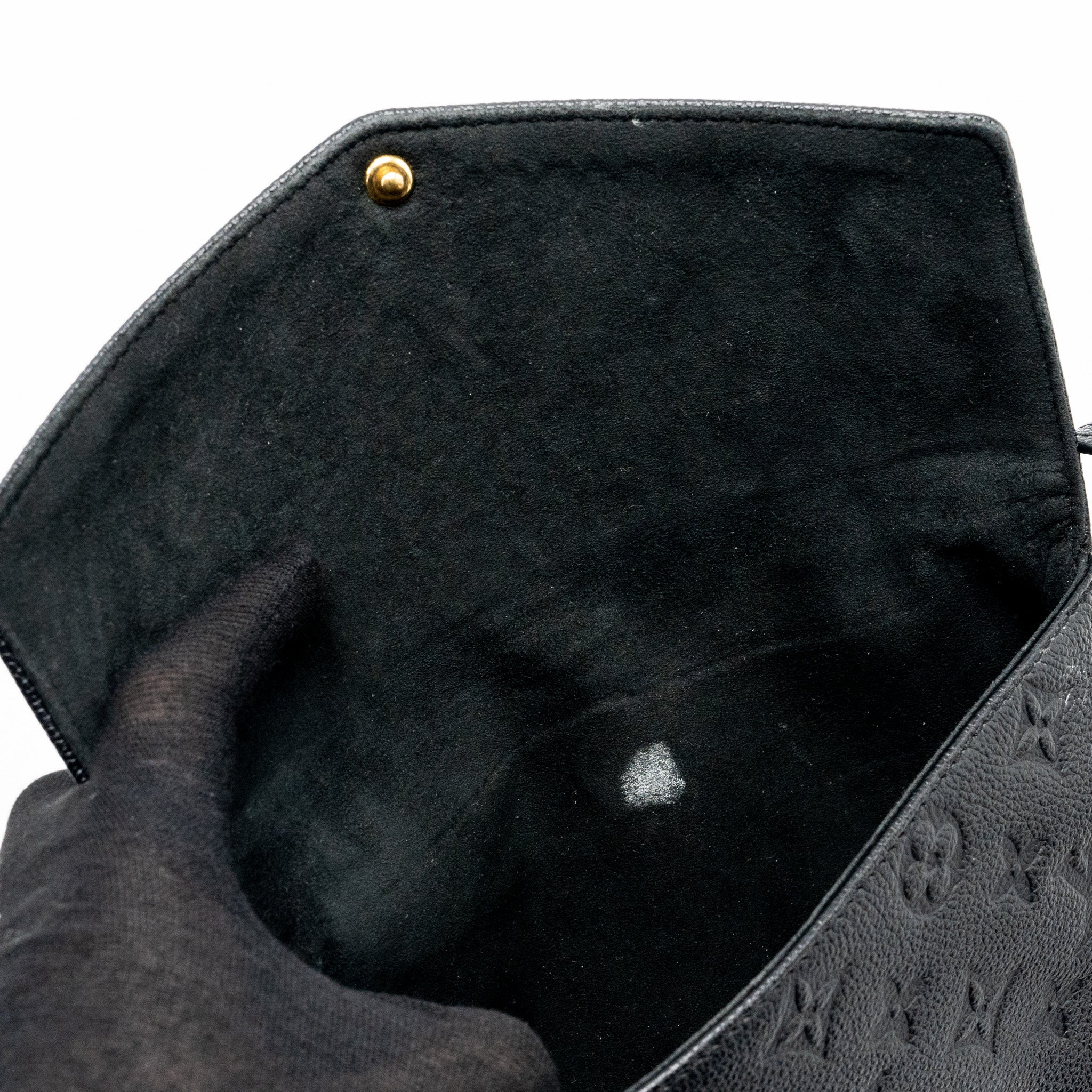LOUIS VUITTON ENVELOP POCHETTE MONOGRAM EMPREINTE BLACK GHW