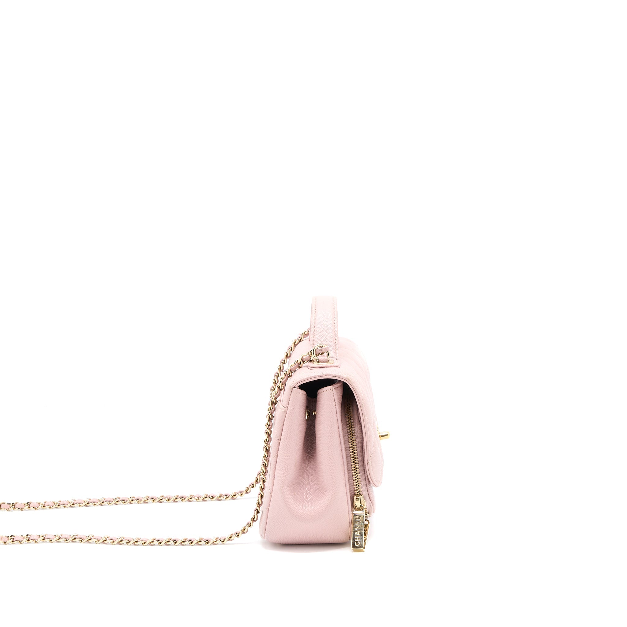 CHANEL SMALL BUSINESS AFFINITY BAG CAVIAR LIGHT PINK LGHW