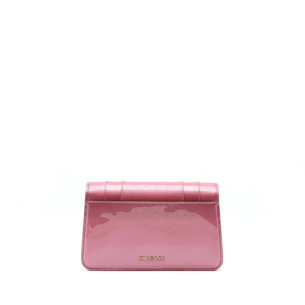 BVLGARI SERPENTI FOREVER CHAIN WALLET PATENT DARK PINK