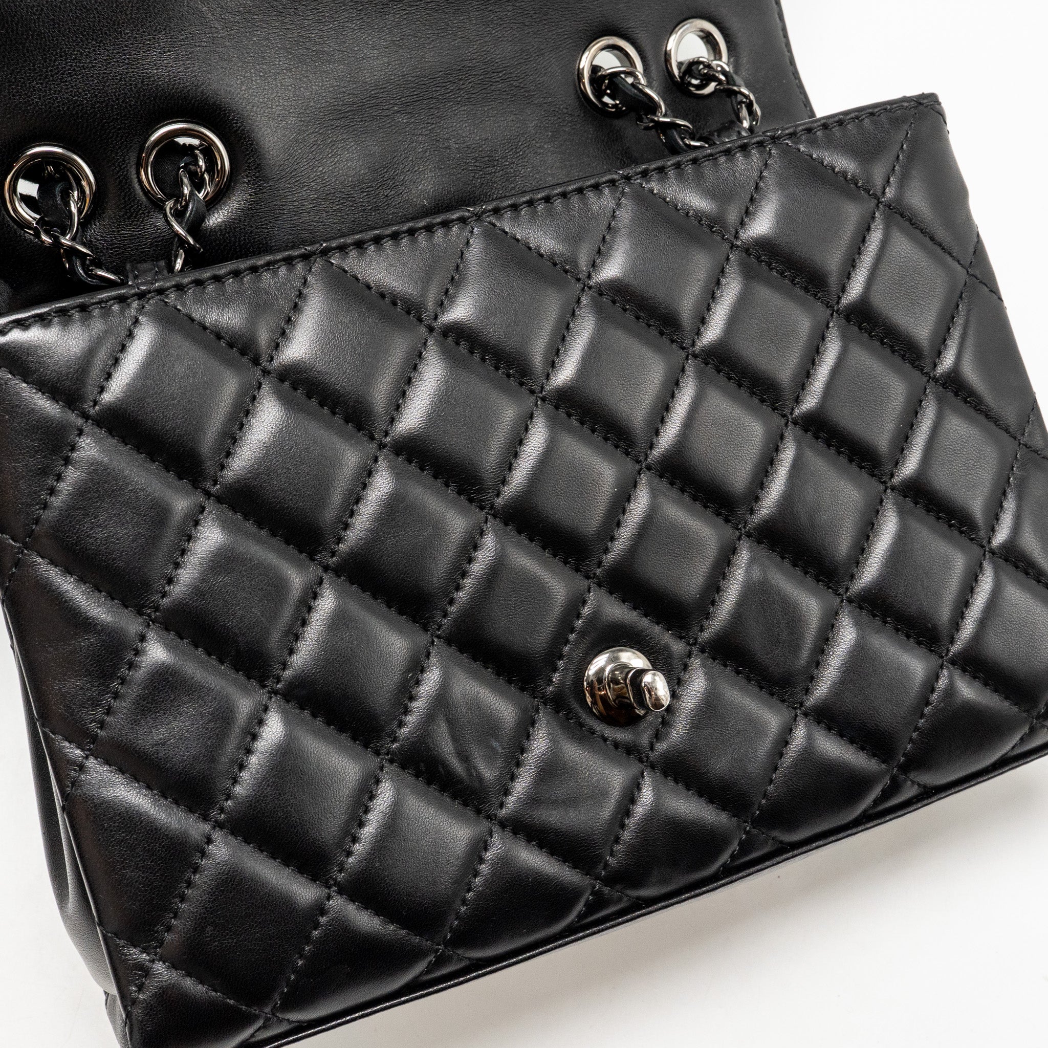 CHANEL COCO LOOP SINGLE FLAP BAG LAMBSKIN BLACK SHW