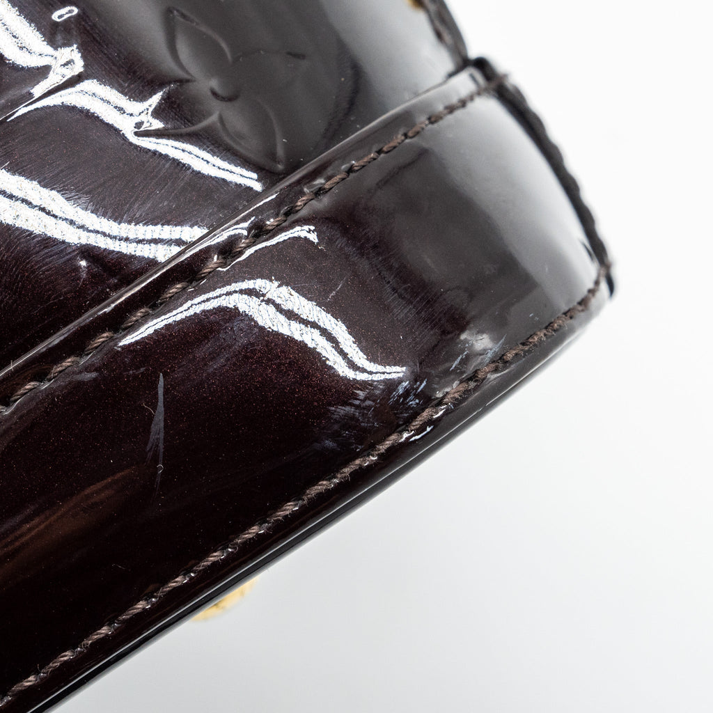 LOUIS VUITTON ALMA BB MONOGRAM PATENT AMARANTE PURPLE GHW