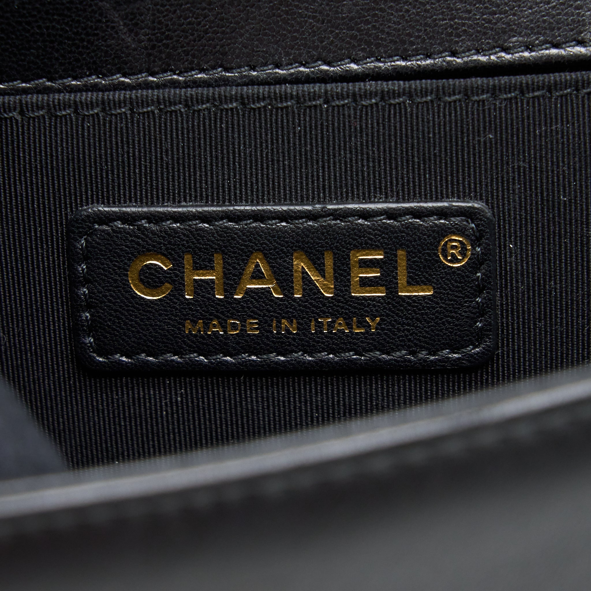 CHANEL SMALL JACKET BOY BAG LAMBSKIN/TWEED BLACK GHW
