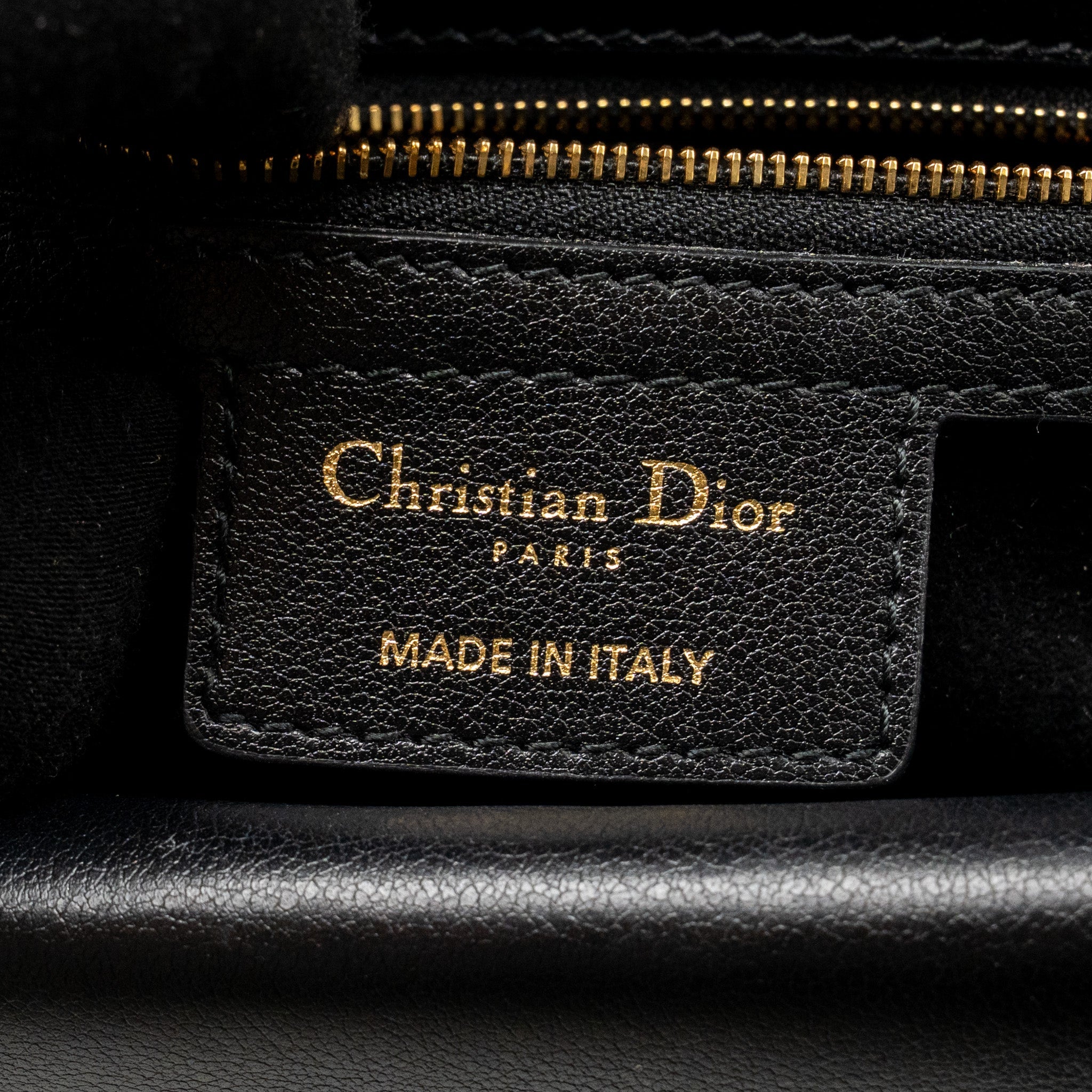 DIOR SMALL DIOR JOLIE TOP HANDLE BAG CANNAGE CALFSKIN BLACK GHW