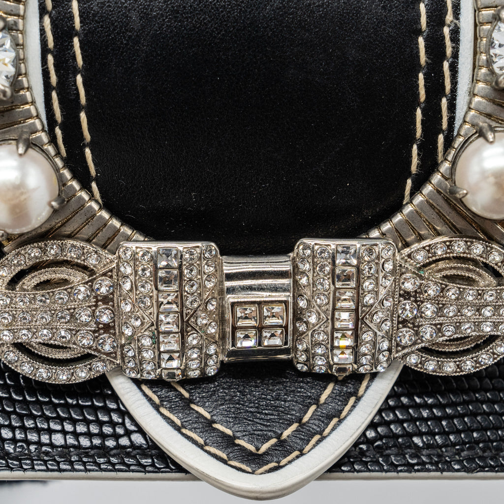 MIU MIU ST.LUCERTOLA EMBOSSED LEATHER BLACK SHW