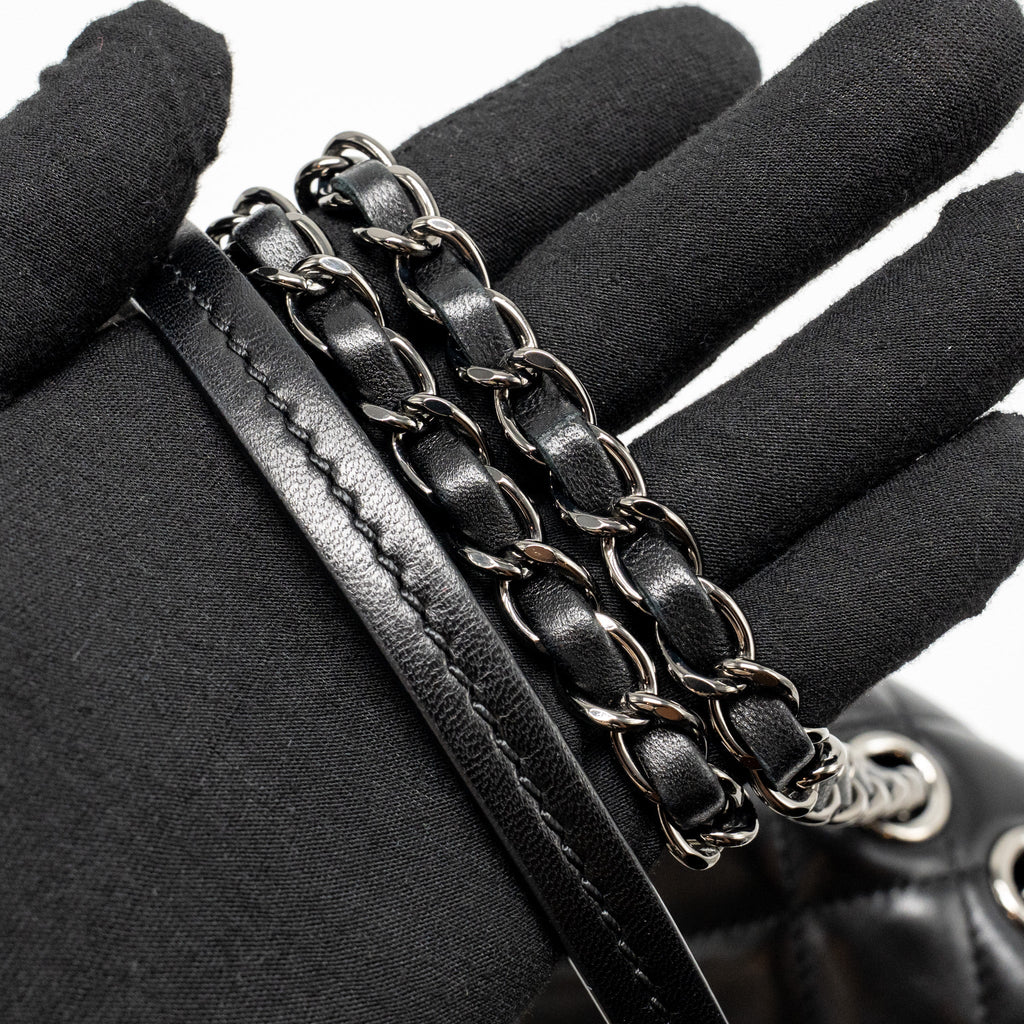 CHANEL COCO LOOP SINGLE FLAP BAG LAMBSKIN BLACK SHW