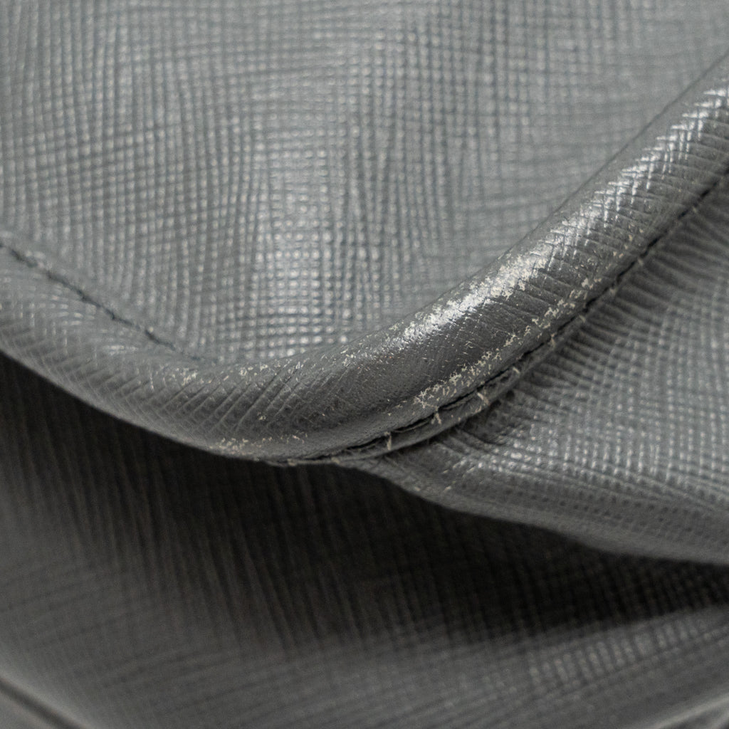 PRADA FLAP MESSANGER BAG CAVIAR GREY SHW