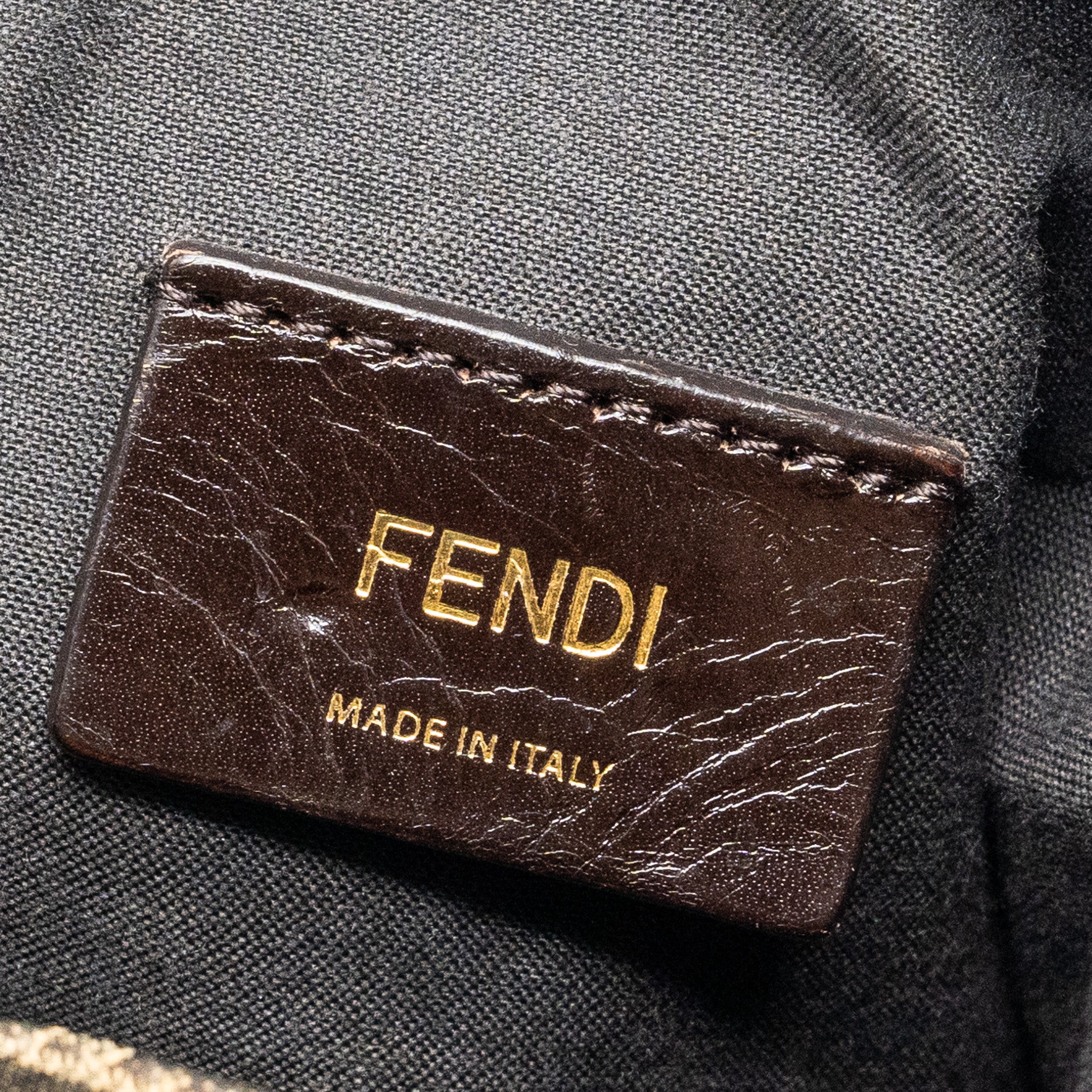 FENDI BOSTON BAG FF JACQUARD FABRIC BROWN GHW
