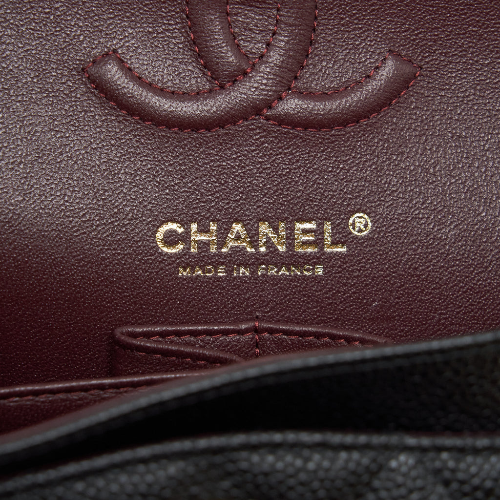 CHANEL SMALL CLASSIC DOUBLE FLAP CAVIAR BLACK GHW