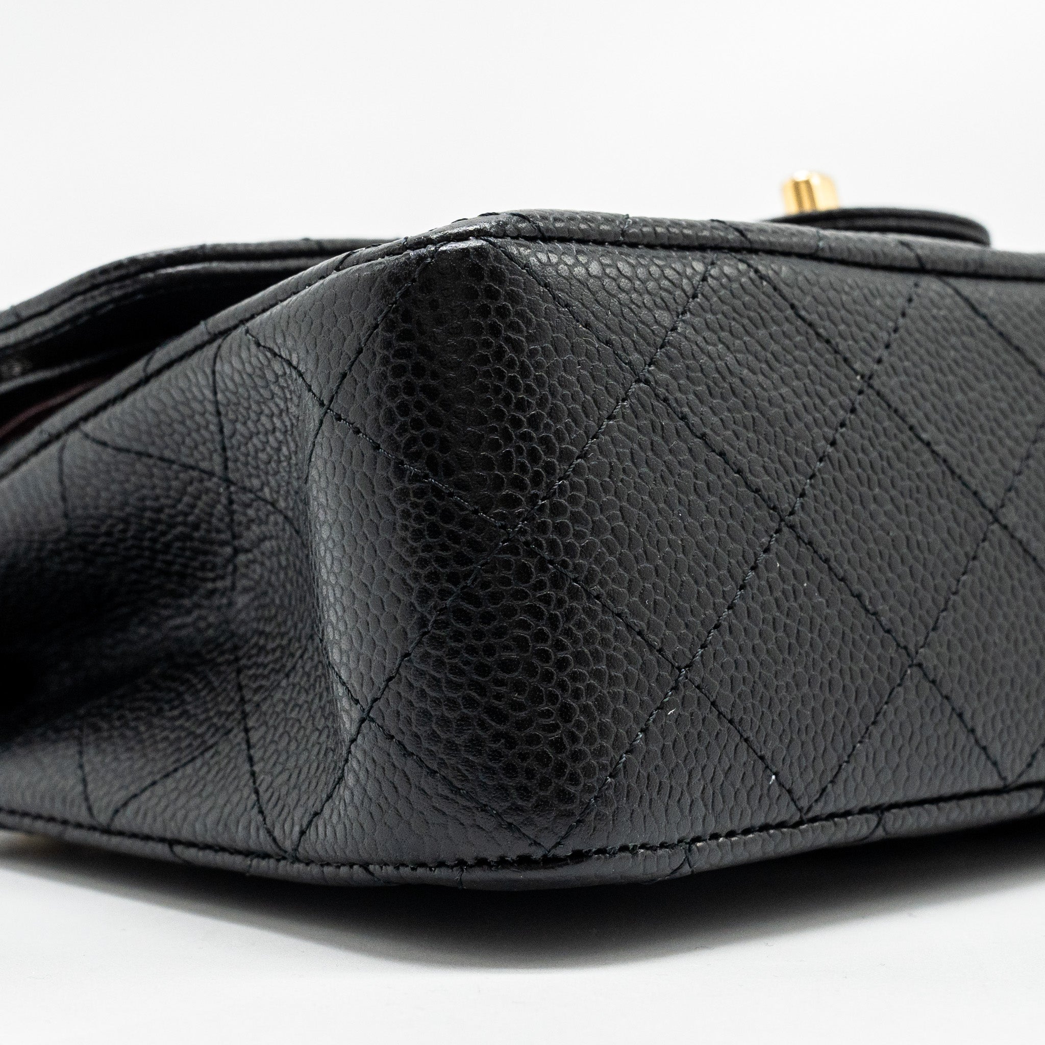CHANEL SMALL CLASSIC DOUBLE FLAP BAG CAVIAR BLACK GHW(MICROCHIP)