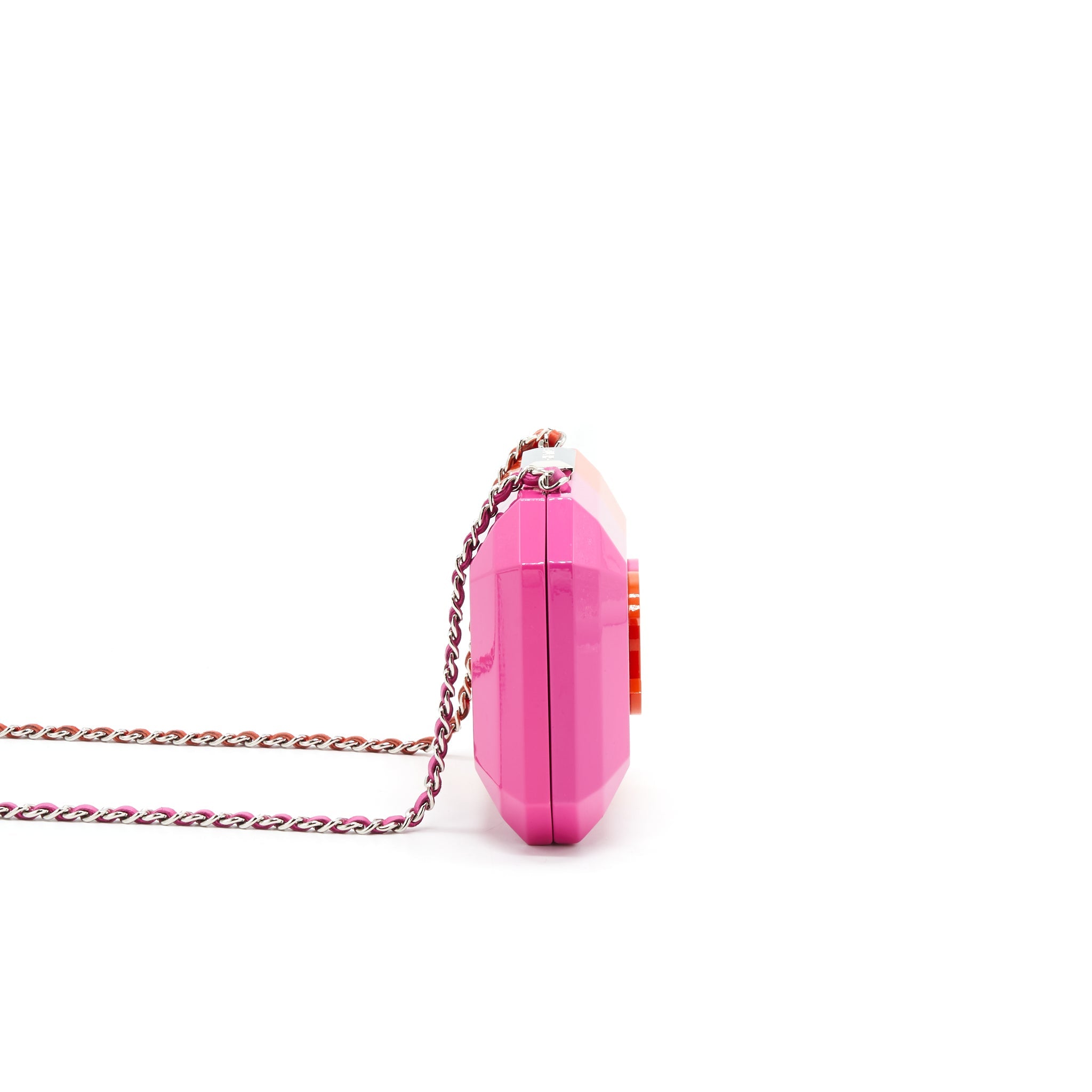 CHANEL RUNWAY MINAUDIERE CLUTCH PINK/ ORANGE