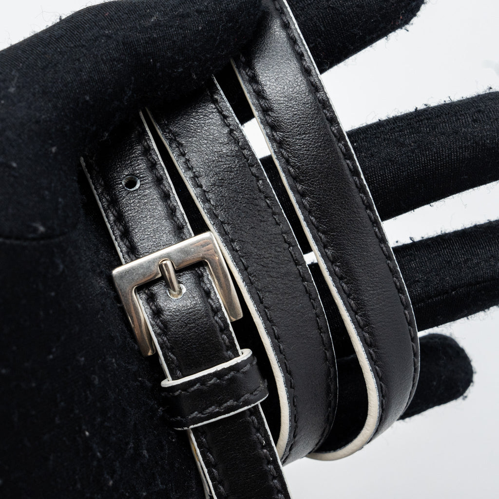 MIU MIU ST.LUCERTOLA EMBOSSED LEATHER BLACK SHW