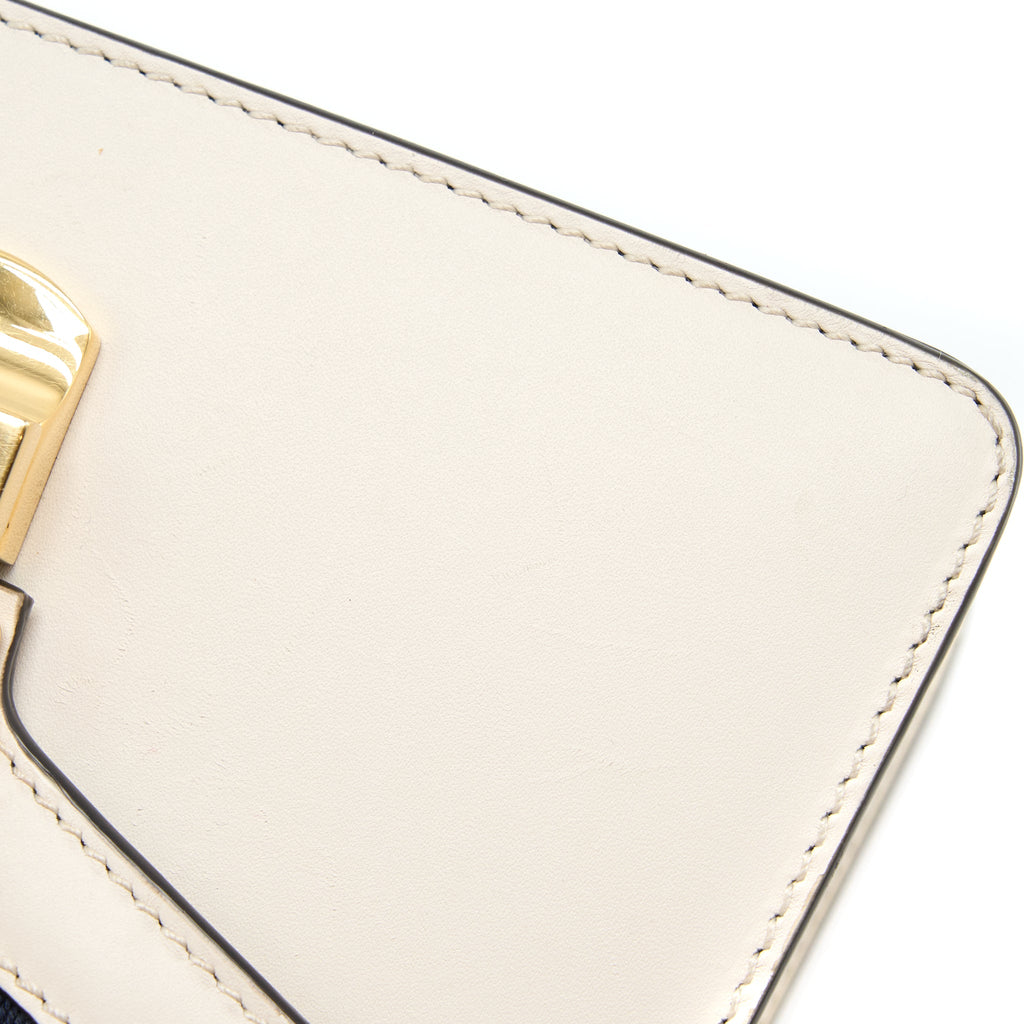 GUCCI MINI TOP HANDLE SYLVIE BAG CALFSKIN WHITE GHW