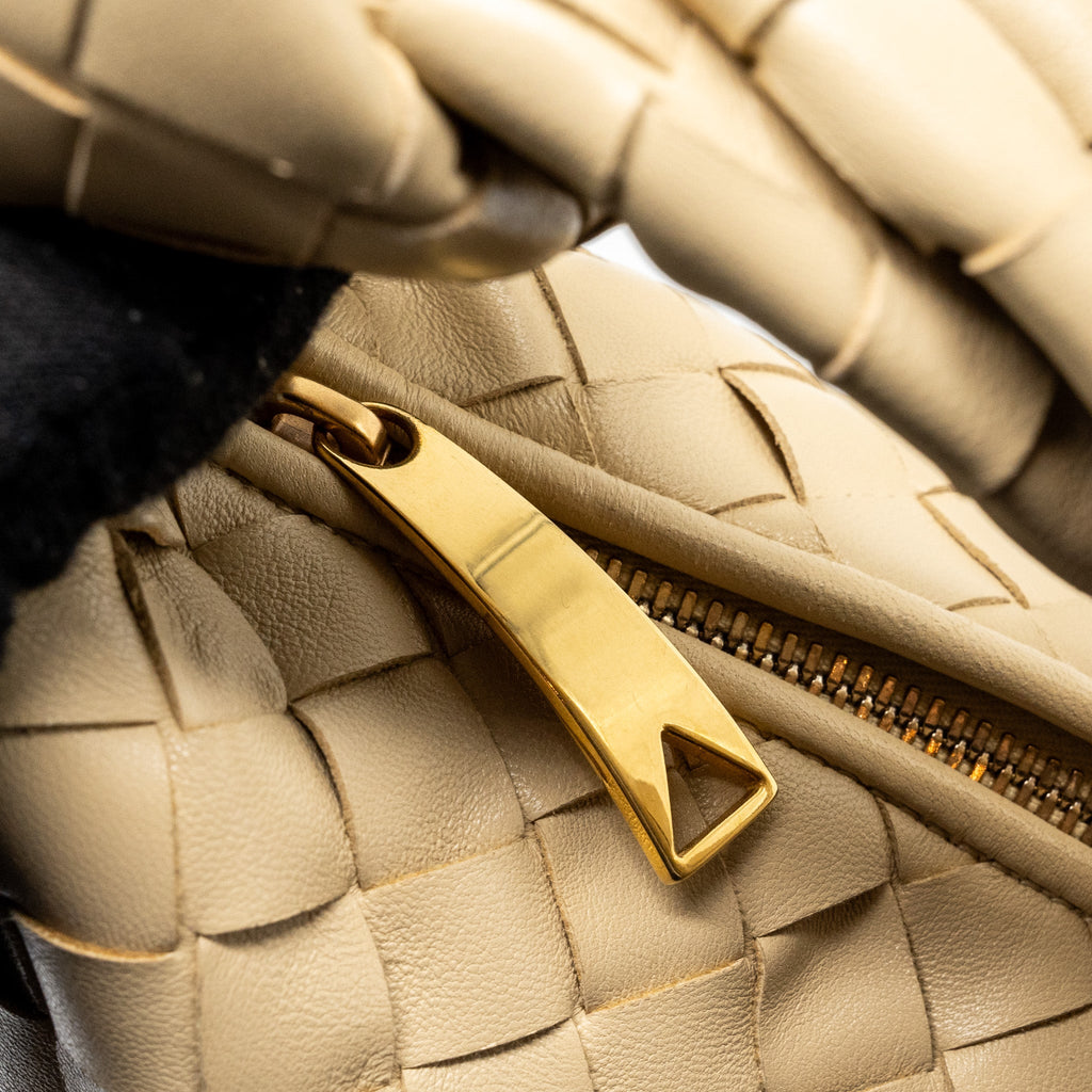 BOTTEGA VENETA MINI JODIE LAMBSKIN BEIGE GHW