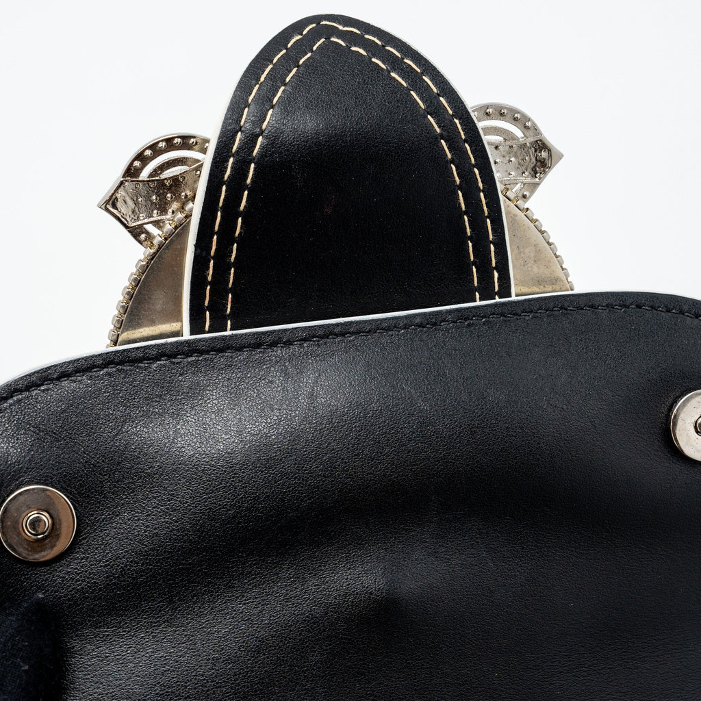 MIU MIU ST.LUCERTOLA EMBOSSED LEATHER BLACK SHW