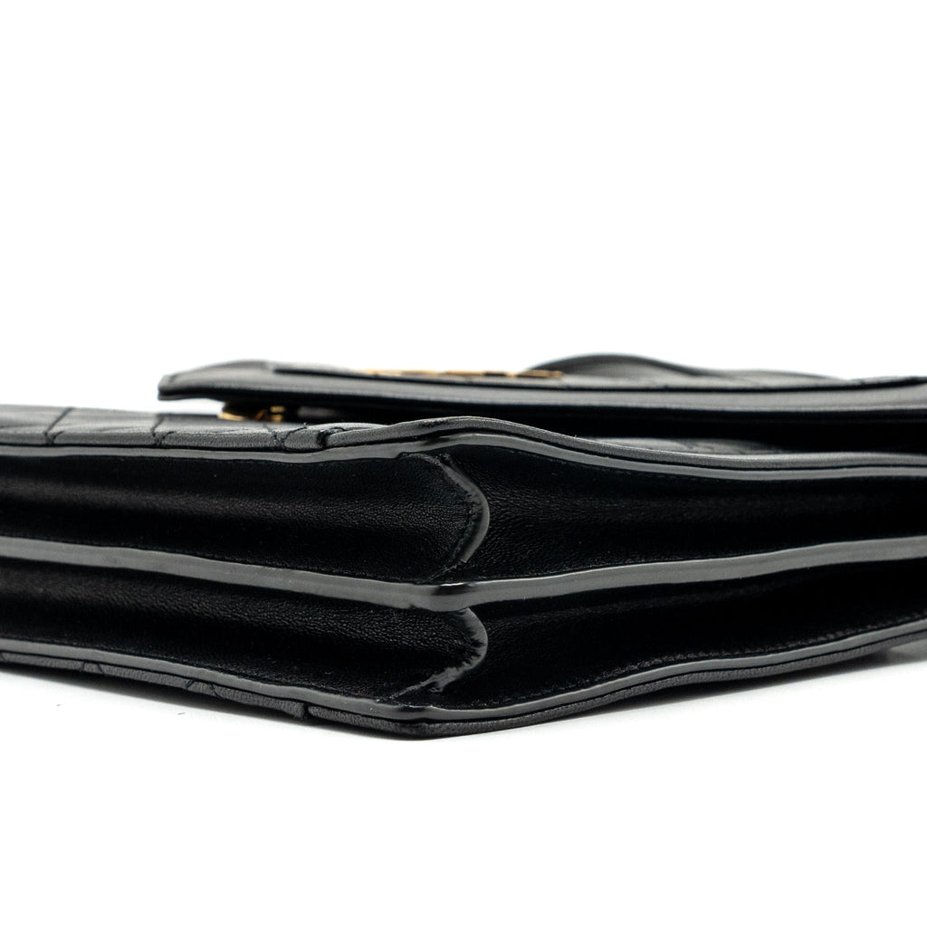 SAINT LAURENT GABY SATCHEL BAG LAMBSKIN BLACK GHW