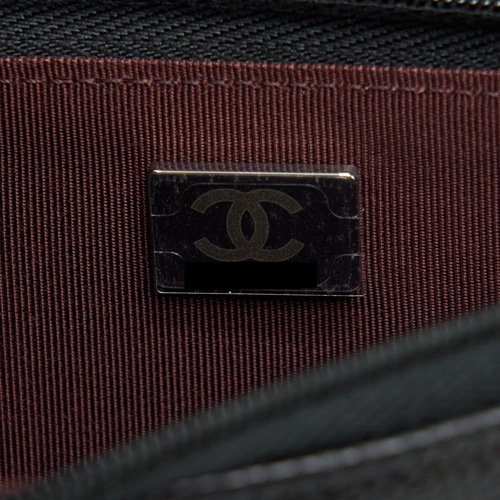 CHANEL CLASSIC WALLET ON CHAIN CAVIAR BLACK SHW (MICROCHIP)